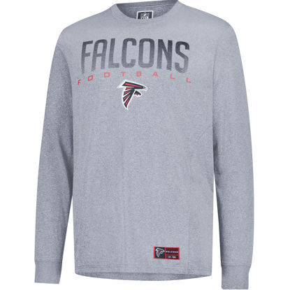 Picture of Ultra Game NFL Official Adults Super Soft Game Day Long Sleeve T-Shirt - Unisex, Atlanta Falcons, Heather Gray, Small