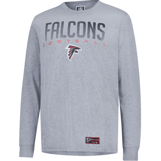 Picture of Ultra Game NFL Official Adults Super Soft Game Day Long Sleeve T-Shirt - Unisex, Atlanta Falcons, Heather Gray, Small