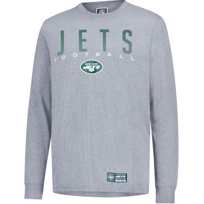 Picture of Ultra Game NFL Official Adults Super Soft Game Day Long Sleeve T-Shirt - Unisex, New York Jets, Heather Gray, Small