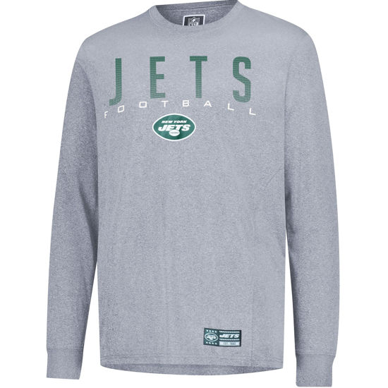 Picture of Ultra Game NFL Official Adults Super Soft Game Day Long Sleeve T-Shirt - Unisex, New York Jets, Heather Gray, Small