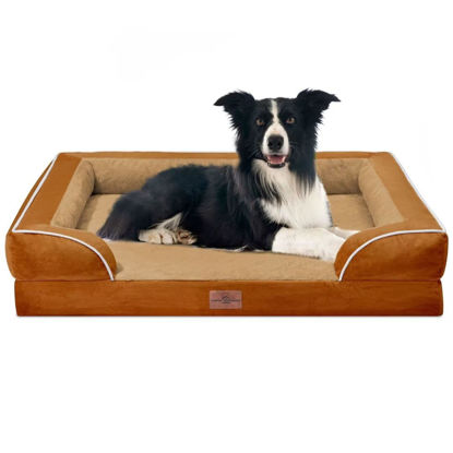 Picture of Comfort Expression Large Dog Beds Orthopedic Foam, Waterproof Dog Beds for Large Sized Dogs, Comfy Washable Pet Bed Sofa with Removable Cover & Non-Slip Bottom(Large,Caramel)