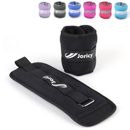 Picture of Ankle Weights, Wrist Leg Arm Weights for Women Men Kids with Adjustable Straps, Strength Training Weighted for Yoga, Jogging, Running, Gymnastics, Physical Therapy - 8LBS Pair (4 LB Each Weight),