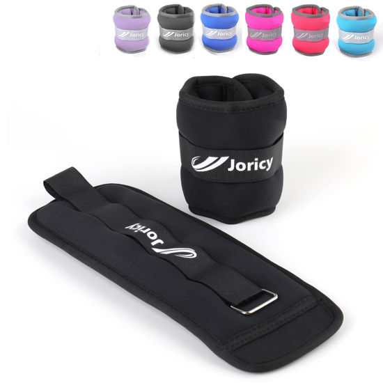 Picture of Ankle Weights, Wrist Leg Arm Weights for Women Men Kids with Adjustable Straps, Strength Training Weighted for Yoga, Jogging, Running, Gymnastics, Physical Therapy - 8LBS Pair (4 LB Each Weight),