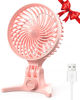 Picture of AaoLin USB Desk Fan, Small Fans with CVT Variable Speeds, Strong Cooling Airflow, Quiet Portable, Desktop Mini Personal Table Fan for Room, Home,Office, Bedroom, Pink