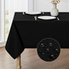 Picture of Veblandy Rectangle Tablecloth Waterproof 52x70 inch Linen Textured Table Cloth Stain and Wrinkle Resistant Washable, Decorative Fabric Table Cover for Dining, Party and Camping, Black