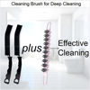 Picture of Crevice Cleaning Brush Hard Bristle Grout Cleaner Brush Scrub Brush Toilet Brush Cleaning Tools Cleaning Supplies for Household Use Bathroom Kitchen 3 Pcs (Black&Pink)