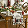 Picture of Artoid Mode Waterclor Buffalo Plaid Christmas Trees Merry Xmas Table Runner, Seasonal Winter Holiday Kitchen Dining Table Decoration for Indoor Outdoor Home Party Decor 13 x 48 Inch