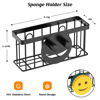 Picture of MURLONG Sponge Holder Smiley Face, Sink Caddy for Kitchen Sink, Sink Organizer Sponge Holder with 2 PCS Suction Cups/1 PCS Adhesive Strips, Designed for Sponge, Soap, Dish Brush, Scrubber-Black