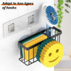 Picture of MURLONG Sponge Holder Smiley Face, Sink Caddy for Kitchen Sink, Sink Organizer Sponge Holder with 2 PCS Suction Cups/1 PCS Adhesive Strips, Designed for Sponge, Soap, Dish Brush, Scrubber-Black