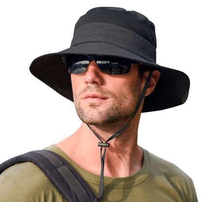 Picture of Sun Hats for Men Women Fishing Hat UPF 50+ Breathable Wide Brim Summer UV Protection Hat