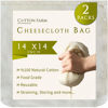Picture of Cotton Farm - Ultra Dense Cheesecloth Bag - Nut Milk Bag - XL 14x14 Inch, All Purpose Bag for Cheese Making, Straining, Storage, Sprouting and more, 100% Unbleached Cotton, Washable & Reusable