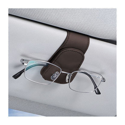 Picture of AICEL Sunglasses Holders for Car Sun Visor, Leather Eyeglasses Hanger Mounter, Magnetic Glasses Holder and Ticket Card Clip, Auto Interior Accessories Universal for SUV Pickup Truck