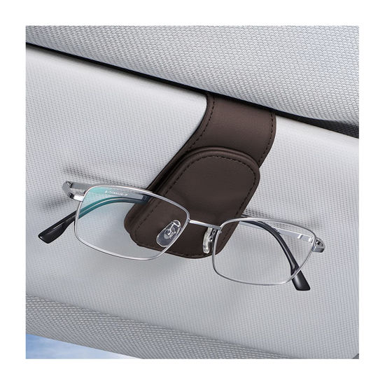 Picture of AICEL Sunglasses Holders for Car Sun Visor, Leather Eyeglasses Hanger Mounter, Magnetic Glasses Holder and Ticket Card Clip, Auto Interior Accessories Universal for SUV Pickup Truck