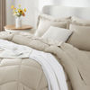 Picture of CozyLux Full Comforter Set with Sheets 7 Pieces Bed in a Bag Oatmeal All Season Bedding Sets with Comforter, Pillow Shams, Flat Sheet, Fitted Sheet and Pillowcases