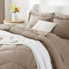 Picture of CozyLux Full Comforter Set with Sheets 7 Pieces Bed in a Bag Khaki All Season Bedding Sets with Comforter, Pillow Shams, Flat Sheet, Fitted Sheet and Pillowcases