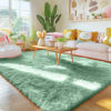Picture of OLANLY Area Rugs for Living Room Bedroom, Machine Washable 4x5.9 Feet Soft Fluffy Shaggy Bedside Rug, Indoor Floor Carpet for Kids Girls Boys, Dorms, Nursery Rooms, Home Decor Aesthetic, Mint Green