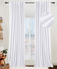 Picture of 100% Blackout Shield Linen Blackout Curtains for Bedroom 84 Inches Long, Back Tab/Rod Pocket Living Room Drapes, Thermal Insulated Blackout Curtains 2 Panels Set, 50" W x 84" L, Bright White