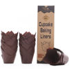 Picture of Bake Choice Nordic Paper 200pcs Brown Tulip Cupcake Liners for Baking Cups, Standard Size, EU Parchment paper Tulip Muffin Liners, Cupcake Wrapper, Christmas