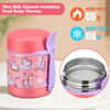 Picture of 10oz Soup Thermo for Hot Food Kids Insulated Food Jar,Thermo Hot Food Lunch Container, Width Mouth Stainless Steel Lunch Box for Kids with Spoon (Pink-Cute Horse)