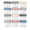 Picture of WeeSprout Glass Baby Food Storage Jars w/Lids (4 oz, 12 Pack Set) Snack, Puree, Reusable Small Containers, Breast Milk, Fridge or Freezer, Microwave & Dishwasher Safe, Essential Must Have for Infants