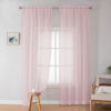 Picture of OWEINE Sheer Curtains 84 Inches Long 2 Panels Set, Rod Pocket Fimly Voile Solid Blush Window Curtain Panels for Living Room Bedroom, Soft Voile Sheer Curtains & Drapes, Total 84 Inches Width