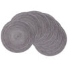 Picture of SHACOS Round Braided Placemats Set of 6 Round Table Mats 15 inch Cotton Washable for Holiday Party (Black Grey, 6)
