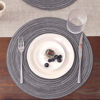 Picture of SHACOS Round Braided Placemats Set of 6 Round Table Mats 15 inch Cotton Washable for Holiday Party (Black Grey, 6)