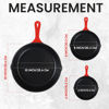 Picture of Utopia Kitchen Saute Fry Pan - Pre-Seasoned Cast Iron Skillets Set 3-Piece Frying Pan comprised of 6", 8", and 10" Cast Iron Pan - Easy Use in the Oven, Stove, Grill, or Campfire - Red