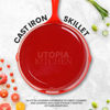 Picture of Utopia Kitchen Saute Fry Pan - Pre-Seasoned Cast Iron Skillets Set 3-Piece Frying Pan comprised of 6", 8", and 10" Cast Iron Pan - Easy Use in the Oven, Stove, Grill, or Campfire - Red