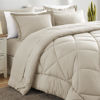 Picture of CozyLux Queen Comforter Set with Sheets 7 Pieces Bed in a Bag Oatmeal All Season Bedding Sets with Comforter, Pillow Shams, Flat Sheet, Fitted Sheet and Pillowcases