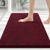 Picture of Smiry Luxury Chenille Bathroom Rugs 30x20, Extra Soft and Absorbent Shaggy Bath Mat, Machine Washable, Non-Slip Plush Carpet Runner for Tub, Shower, and Floor, Home Decor Accessories, Burgundy