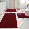 Picture of Smiry Luxury Chenille Bathroom Rugs 30x20, Extra Soft and Absorbent Shaggy Bath Mat, Machine Washable, Non-Slip Plush Carpet Runner for Tub, Shower, and Floor, Home Decor Accessories, Burgundy