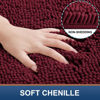Picture of Smiry Luxury Chenille Bathroom Rugs 30x20, Extra Soft and Absorbent Shaggy Bath Mat, Machine Washable, Non-Slip Plush Carpet Runner for Tub, Shower, and Floor, Home Decor Accessories, Burgundy