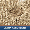 Picture of Smiry Luxury Chenille Toilet Rugs U-Shaped 24x20, Soft Absorbent Non-Slip Contour Bathroom Rugs for Toilet, Machine Washable Contoured Bath Mats, Beige