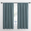 Picture of NICETOWN Blackout Curtains 63 inch Long 2 Panels Set, Room Darkning Shading Blinds for Bedroom Living Room, Heavy Duty Thermal Insulated Drapes Rod Pocket, 42" W x 63" L, Stormy Blue