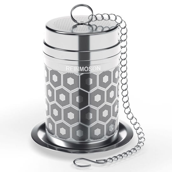 Picture of Reinmoson Tea Strainers for Loose Tea, Extra Fine Mesh Tea Infuser, 304 Stainless Steel & Updated Slim Threaded Lid, Loose Leaf Tea Steeper for Black Tea, Rooibos, etc