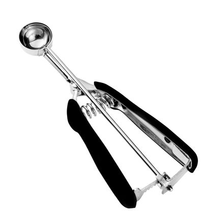 Picture of Mini Cookie Scoop, Cookie Dough Scoop, 2 Teaspoons/ 10 ML, 2/3 Tablespoons Spring-Loaded Scoop, Melon Baller Scoop, 18/8 Stainless Steel, Comfortable Grip