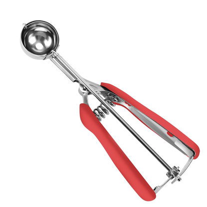 Picture of Small Cookie Scoop, Cookie Dough Scoop, 1 Tablespoons/ 15 ml/ 0.5 oz, Spring-Loaded Scoop, 18/8 Stainless Steel, Comfortable Grip