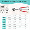 Picture of Small Cookie Scoop, Cookie Dough Scoop, 1 Tablespoons/ 15 ml/ 0.5 oz, Spring-Loaded Scoop, 18/8 Stainless Steel, Comfortable Grip