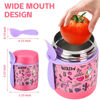 Picture of Pawtong 10oz Soup Thermo for Hot Food Kids Insulated Food Jar,Thermo Hot Food Lunch Container, Width Mouth Stainless Steel Lunch Box for Kids with Spoon (Pink-flamingo)