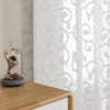 Picture of OWENIE Furman Sheer White Curtains 45 Inch Length 2 Panels Set for Living Room Bedroom Bathroom Window, Airy Jacquard Clip Short Curtains for Small Window, 40Wx45L inch