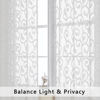 Picture of OWENIE Furman Sheer White Curtains 45 Inch Length 2 Panels Set for Living Room Bedroom Bathroom Window, Airy Jacquard Clip Short Curtains for Small Window, 40Wx45L inch