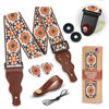 Picture of Guitar Strap For Acoustic Guitar , Electric Guitar and Bass Guitar, Adjustable Woven Flowers Guitar Strap W/ FREE BONUS 2 Picks + Strap Locks + Strap Button. Gift Set For Men & Women Guitar Players