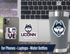 Picture of UConn Stickers (14 Piece) UConn Huskies Gifts for Men Football Fans for Car Laptop Water Bottle + 2 Large UConn Huskies Car Decals, 10 Water Bottle Size, 2 Keyboard UConn Merch (UCONN Huskies)