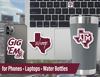 Picture of Texas A&M Stickers (14 Stickers) 2 Large 5" for Car Windows 10 Medium 2.5" for Water Bottles Laptops Phones and 2 Mini Keyboard Decals Texas A&M Gift for Men or Women Football Fans (Texas A&M Aggies)
