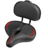 Picture of COOLWUFAN Oversized Bike Seat with Backrest for Peloton Bike, Wide Bicycle Saddle Compatible with Peloton, Road, Exercise, Tricycle, Electric Bike