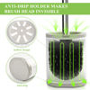 Picture of AONEZ Compact Toilet Brush & Holder, Stainless Steel Handle, Space Saving for Storage, Deep Cleaning, Drip-Proof, Easy to Assemble, Nylon Bristles, White & Grey