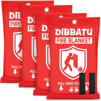 Picture of DIBBATU Fire Blanket for Home and Kitchen, Fire Blankets Emergency for Home, Emergency Fire Blankets Retardant for House, Fireproof Blanket, Survival FireBlanket for Kitchen,Fireplace, Grill, BBQ
