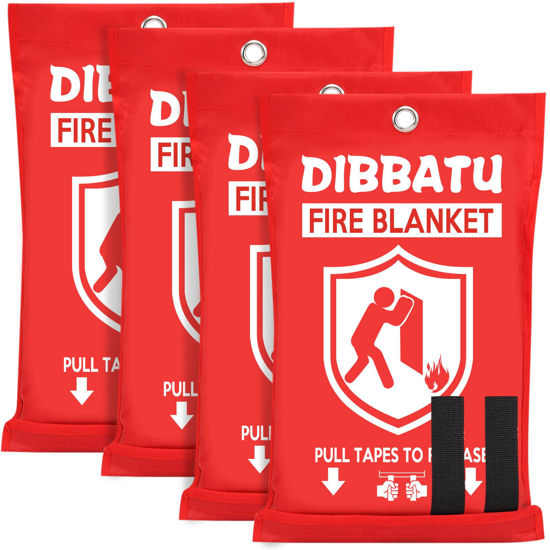 Picture of DIBBATU Fire Blanket for Home and Kitchen, Fire Blankets Emergency for Home, Emergency Fire Blankets Retardant for House, Fireproof Blanket, Survival FireBlanket for Kitchen,Fireplace, Grill, BBQ