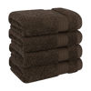 Picture of Cotton Paradise 100% Cotton Turkish Washcloths for Bathroom 4 Piece Soft Absorbent Small Hand Face Towels Fluffy Wash Rags for Body, Brown Wash Cloths